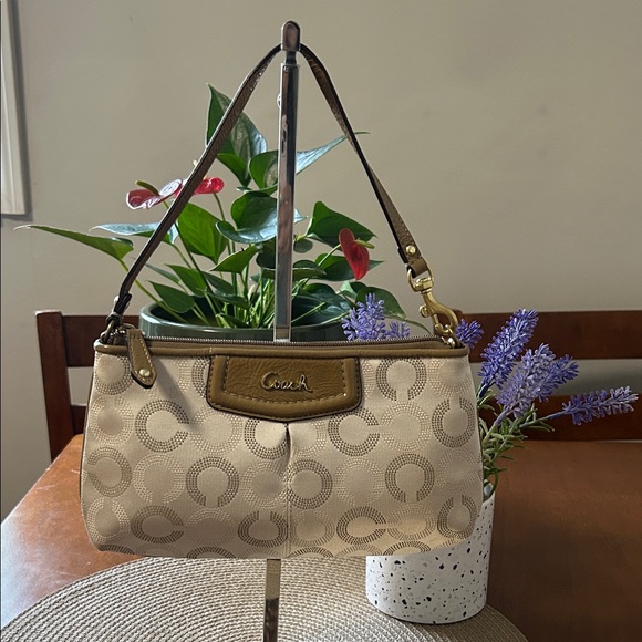 Coach Tan and Brown Signature Mini Shoulder Bag - Picture 1 of 7